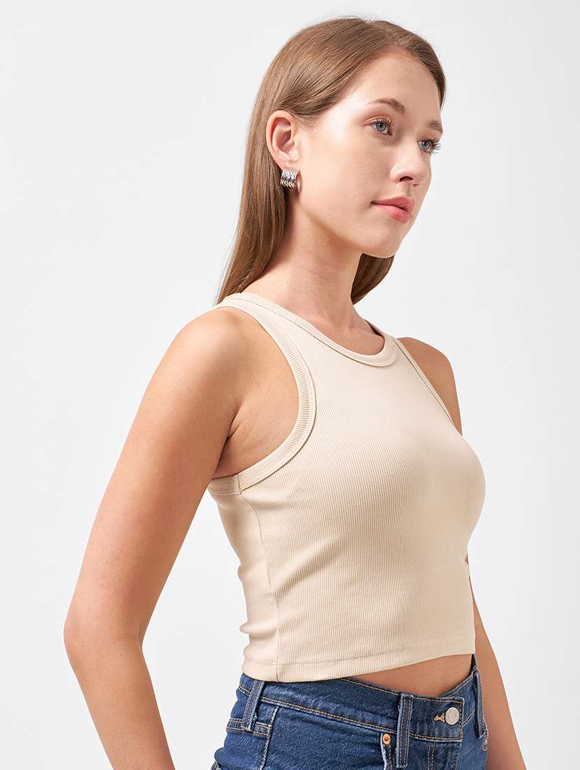 women solid sleeveless tank top - 22462305 -  Standard Image - 2