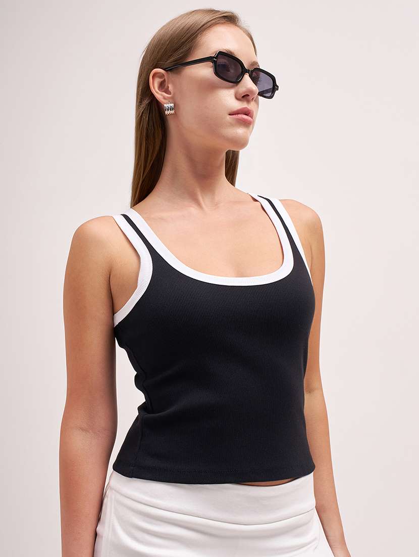 women solid sleeveless tank top - 22462306 -  Standard Image - 2
