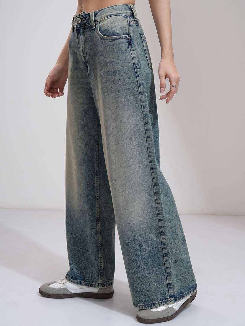 women blue cotton jean - 22462428 -  Standard Image - 2