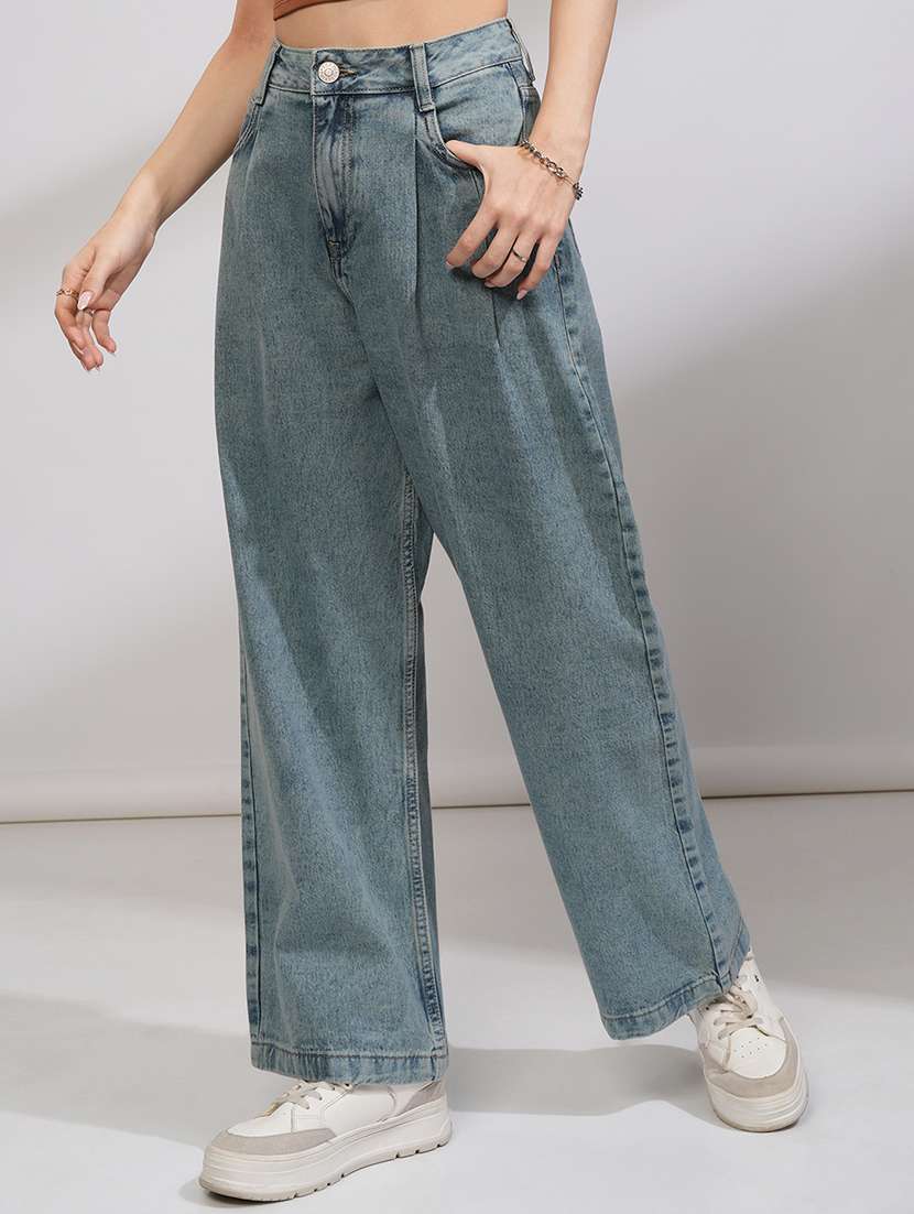 women blue cotton jean - 22462437 -  Standard Image - 2