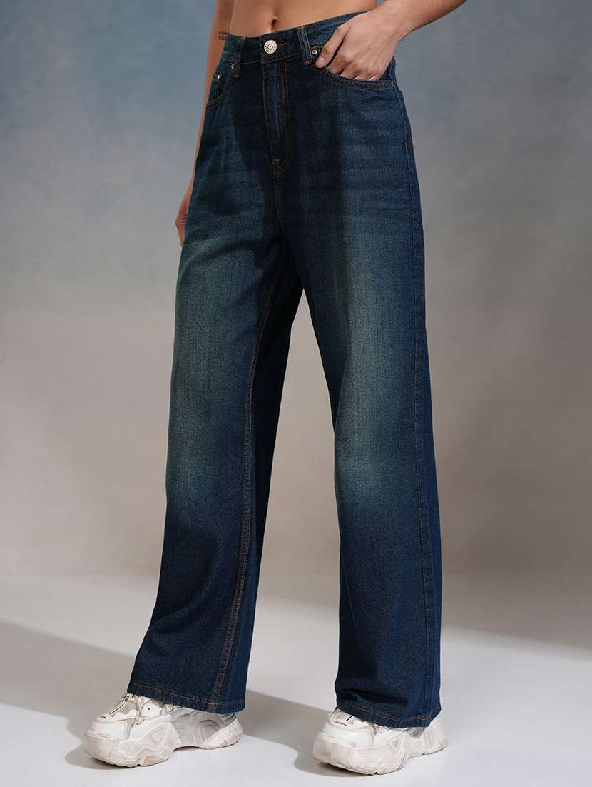 women blue cotton jean - 22462438 -  Standard Image - 2