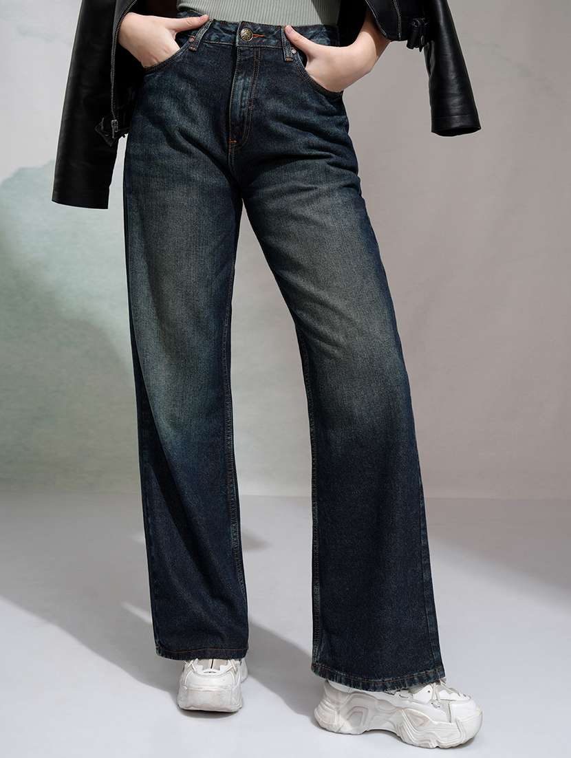 women blue cotton jean