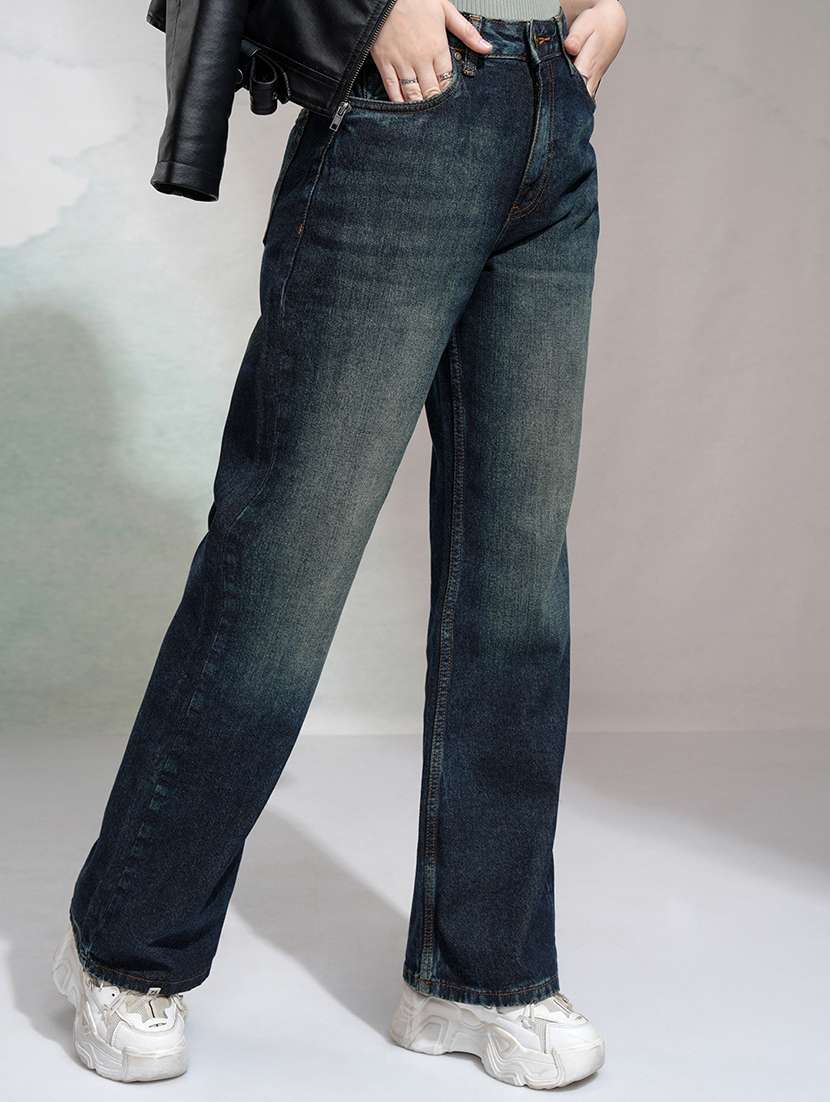 women blue cotton jean - 22462444 -  Standard Image - 2