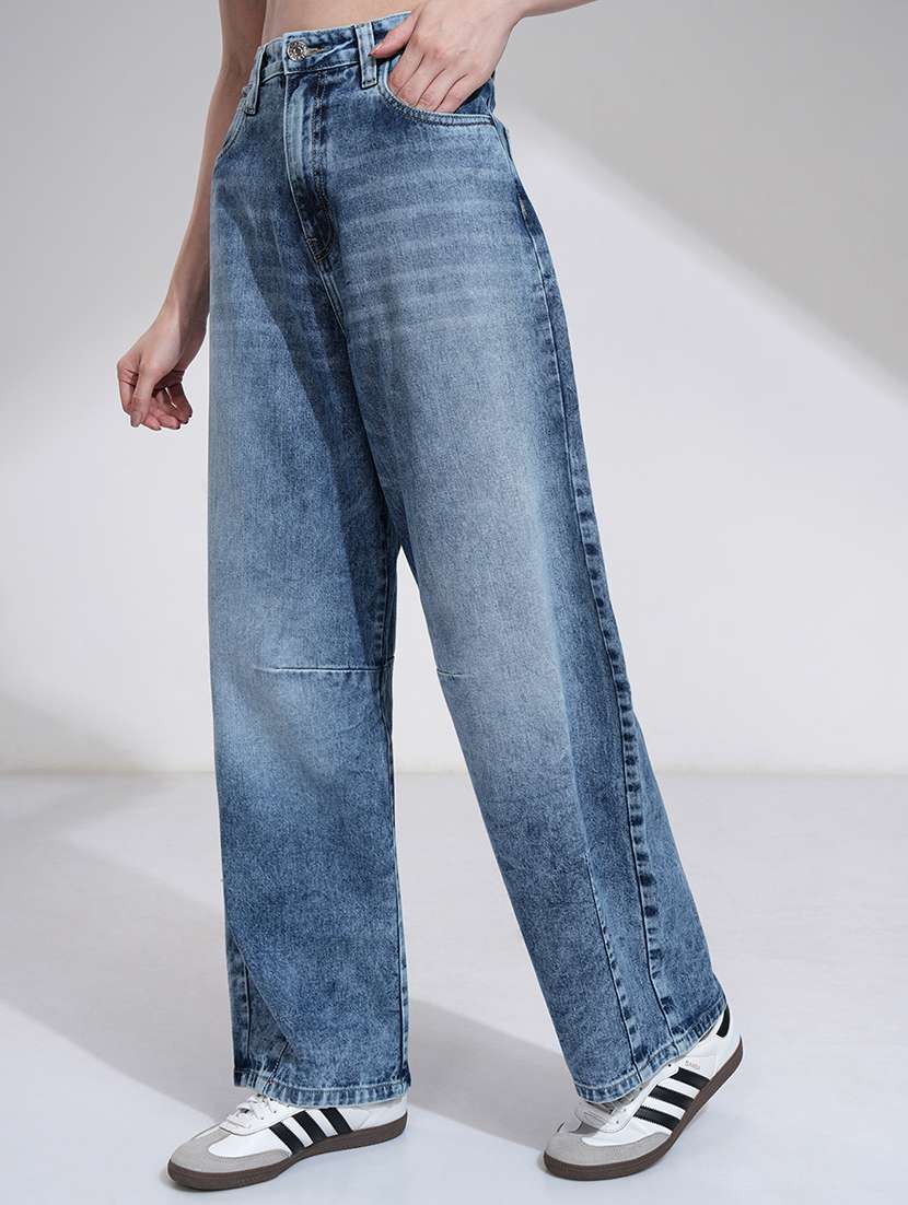 women blue cotton jean - 22462446 -  Standard Image - 2