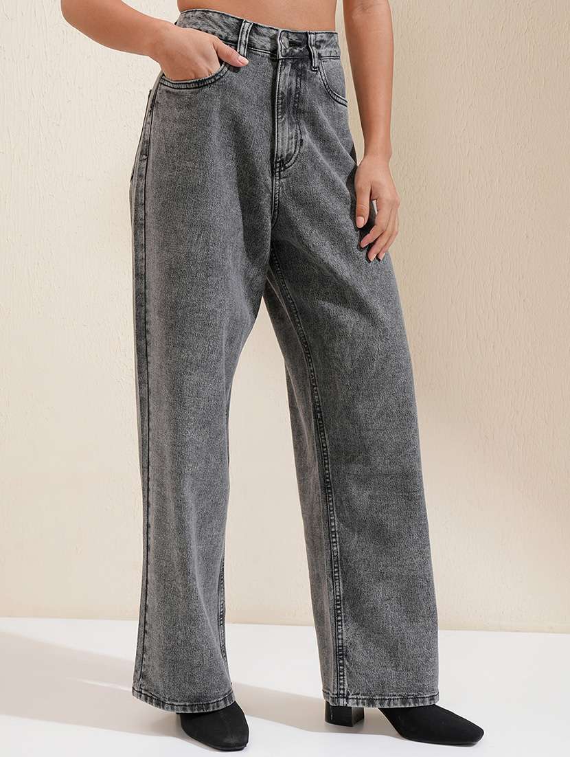 women grey cotton jean - 22462449 -  Standard Image - 2