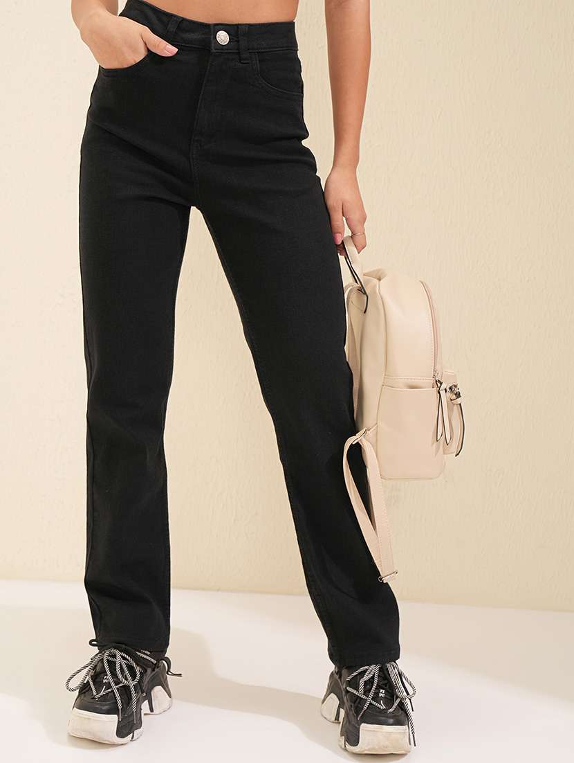 women black cotton jean