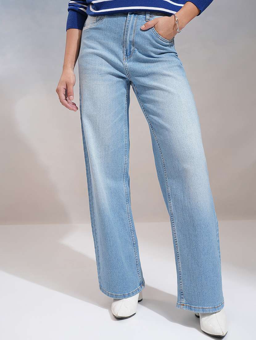women blue cotton jean