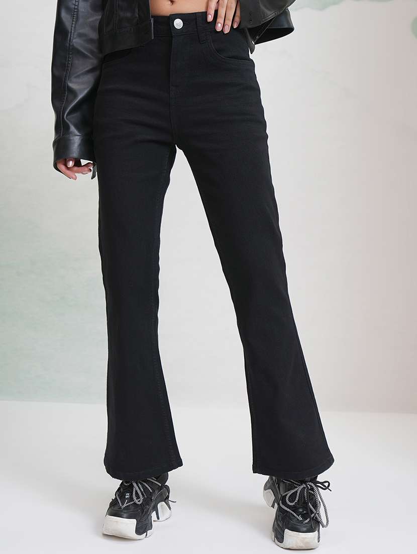 women black cotton jean