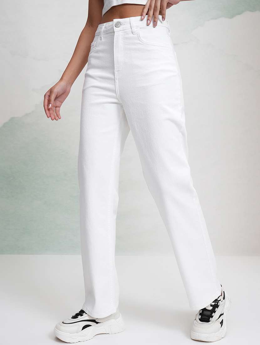 women white cotton jean - 22462460 -  Standard Image - 2