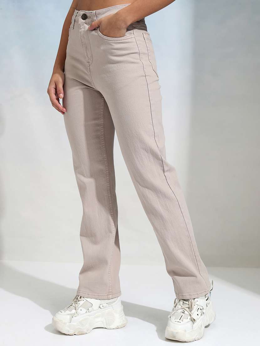 women beige cotton jean - 22462461 -  Standard Image - 2