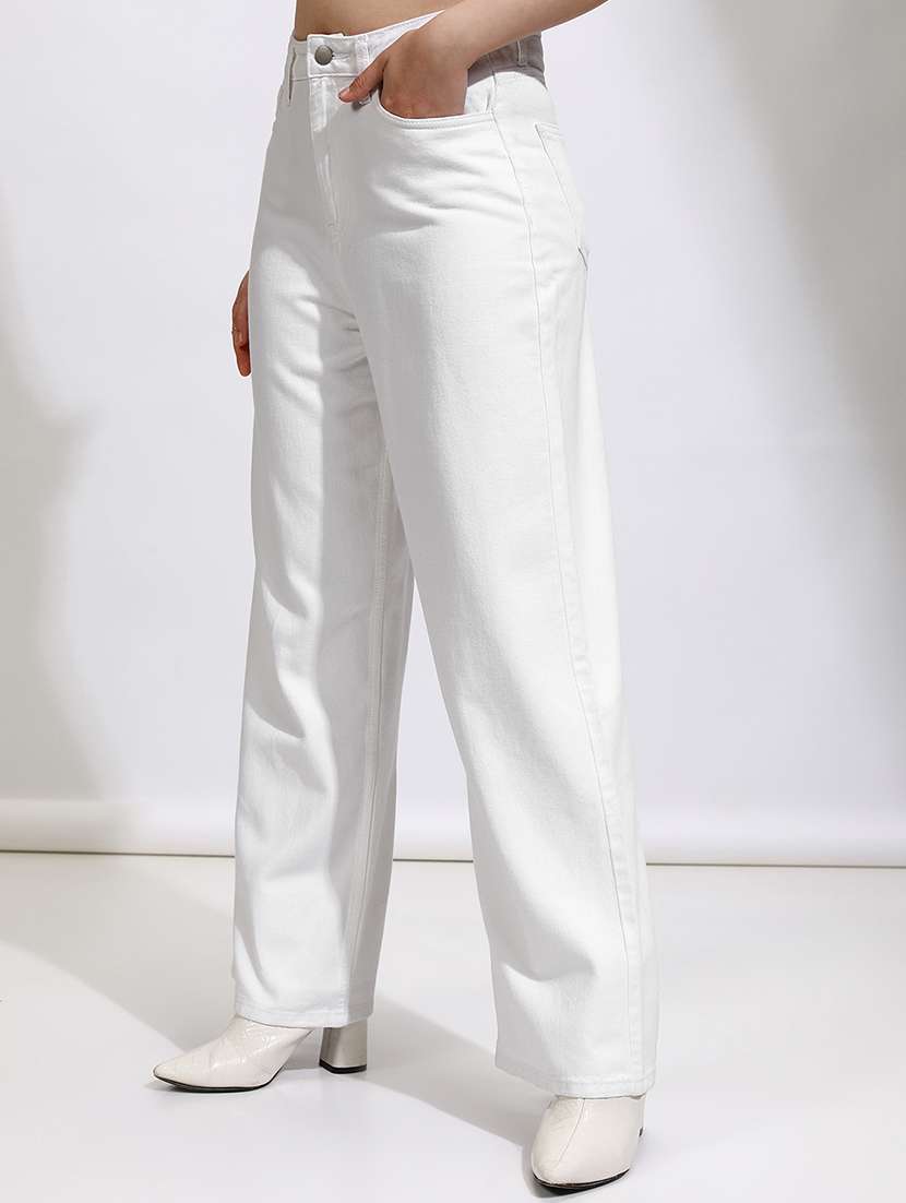 womenwhite cotton jean - 22462475 -  Standard Image - 2