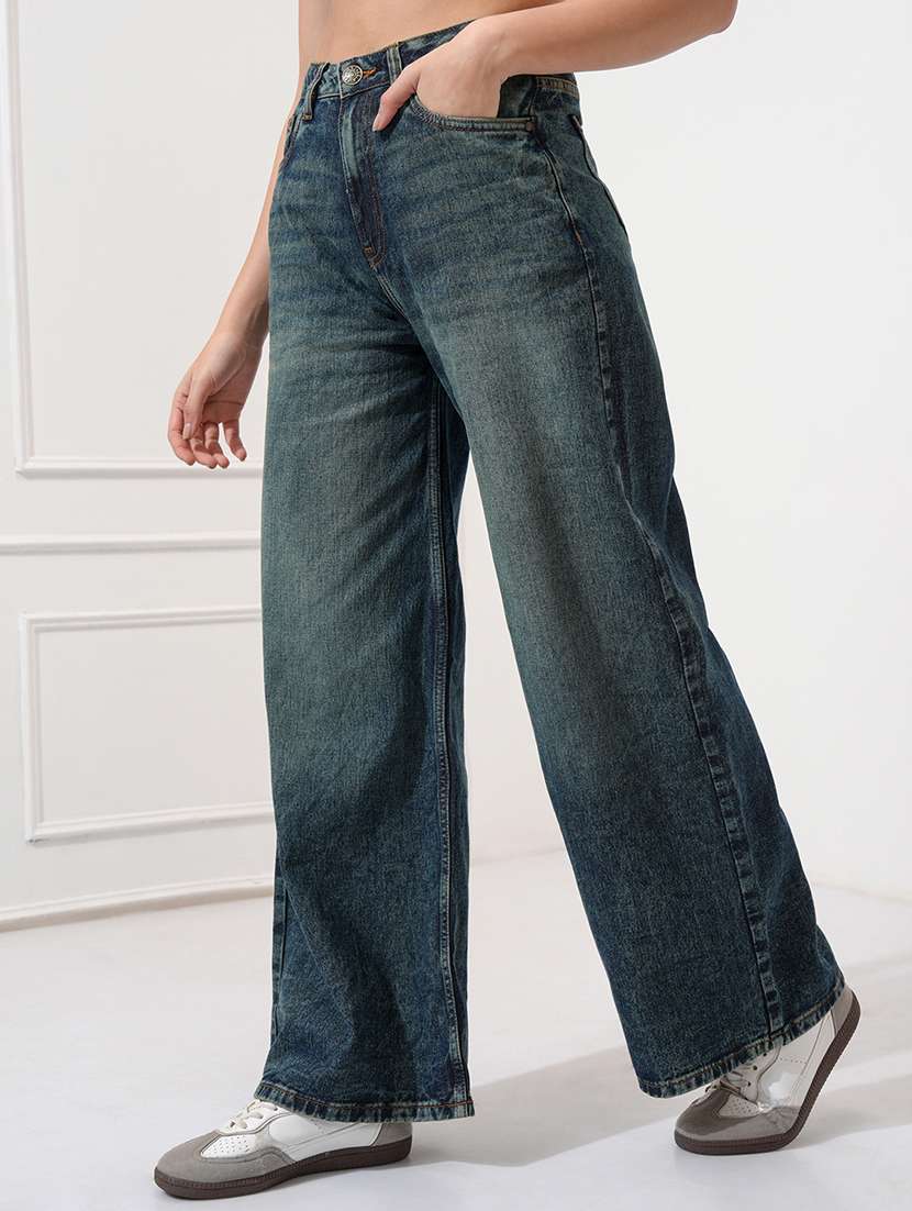 women blue cotton jean - 22462479 -  Standard Image - 2