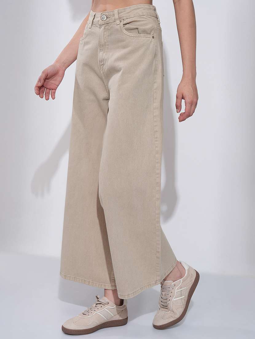 women beige cotton jean - 22462486 -  Standard Image - 2