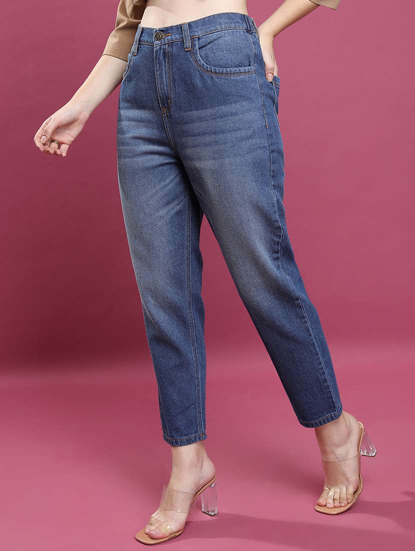 women blue cotton jean - 22462491 -  Standard Image - 2