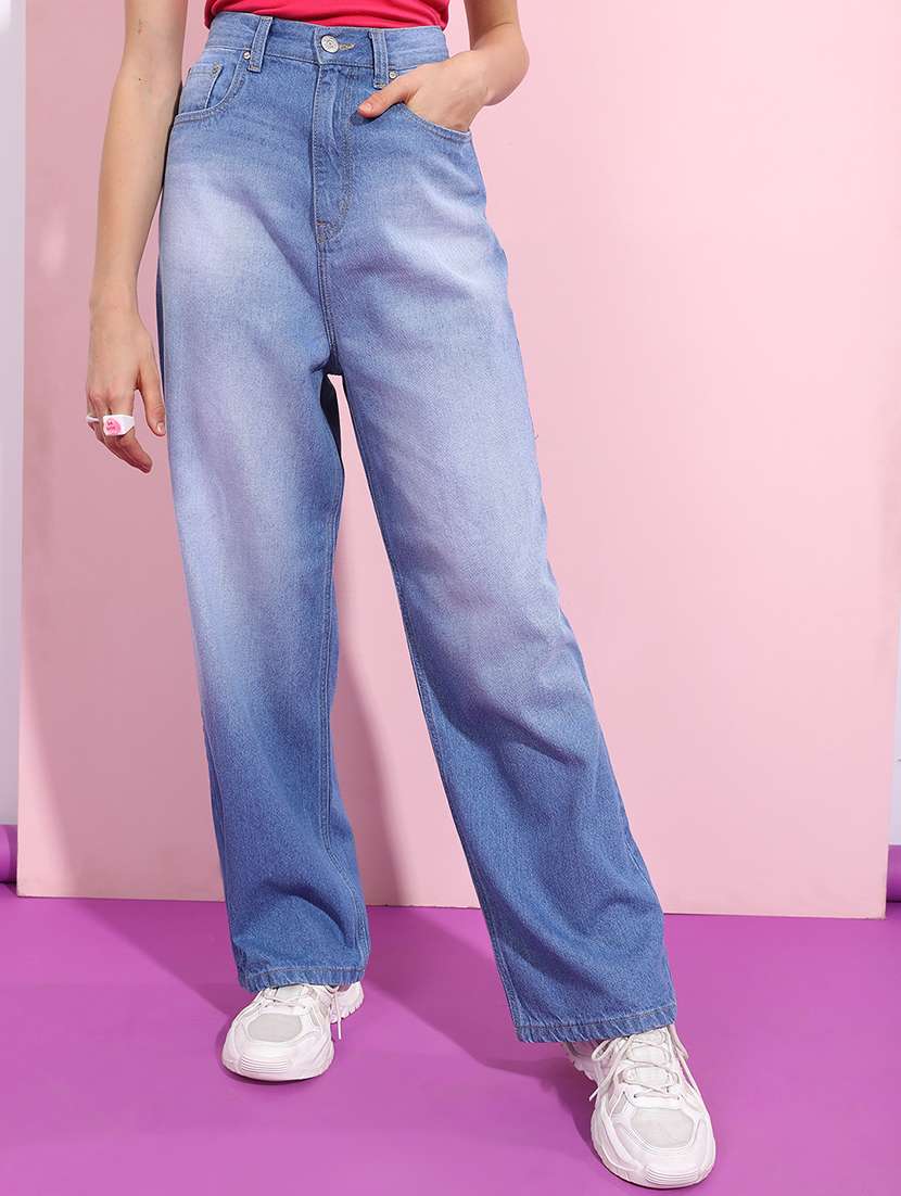 women blue cotton jean