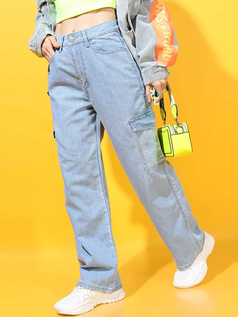 Women Blue Cotton Jeans - 22462517 -  Standard Image - 2