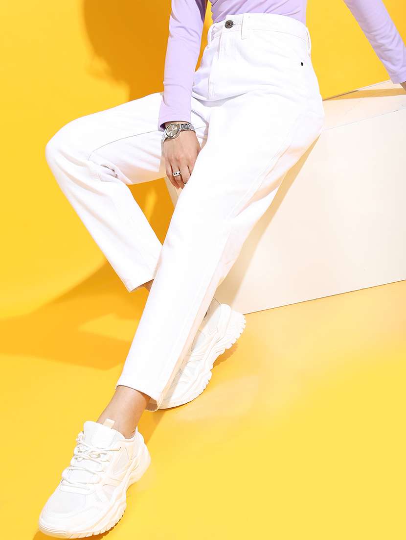 women white cotton jeans - 22462518 -  Standard Image - 2