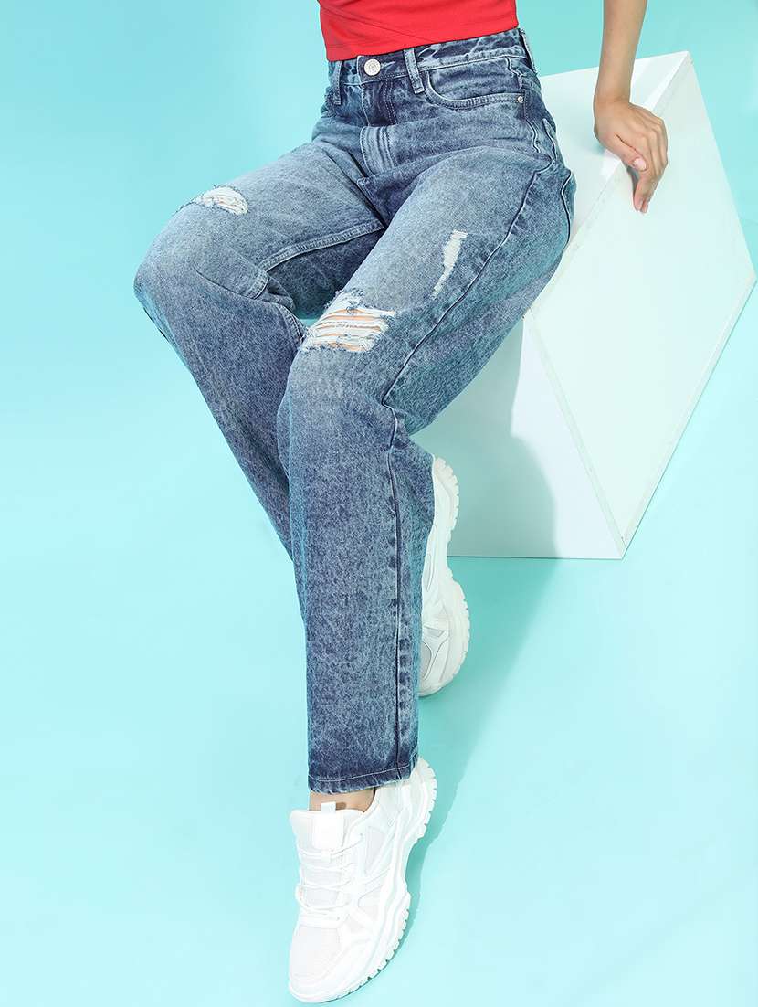 women blue cotton jean - 22462519 -  Standard Image - 2