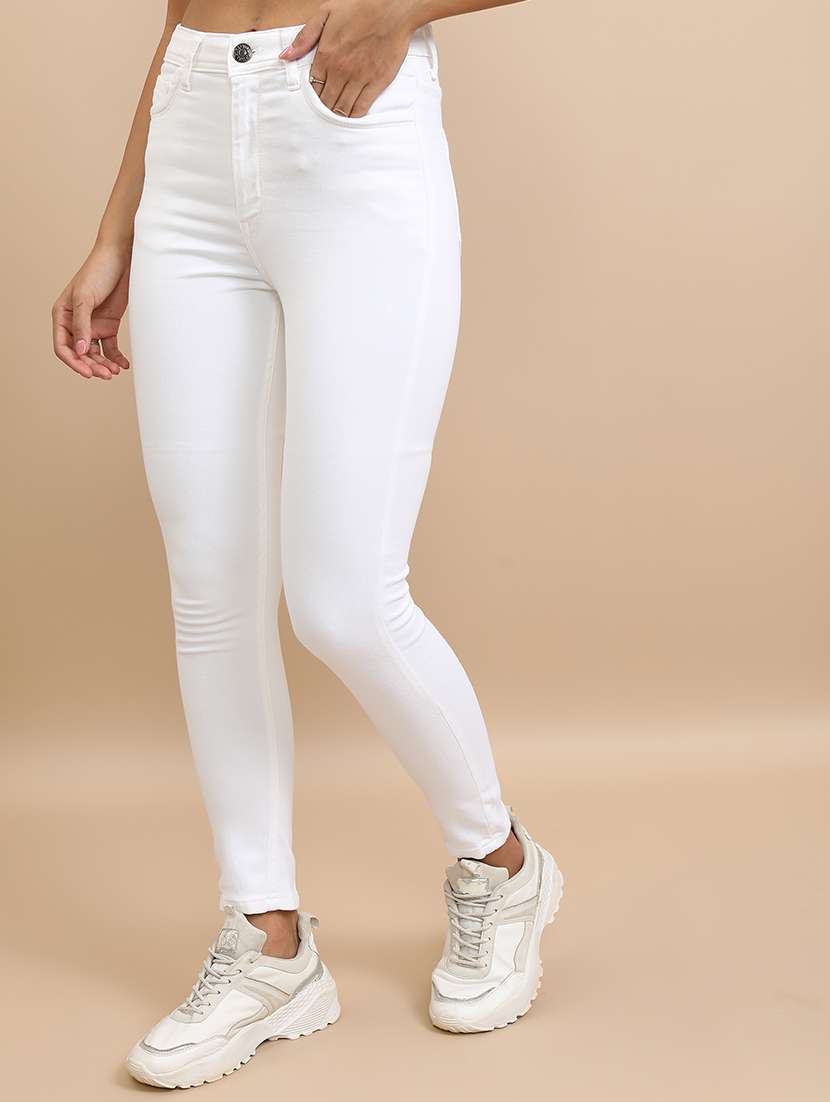 women white cotton jean - 22462526 -  Standard Image - 2