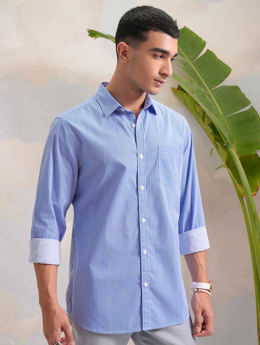 men printed collared long sleeve shirt - 22462538 -  Standard Image - 2