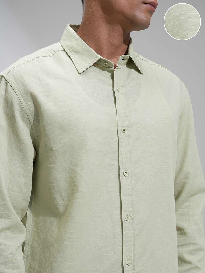 men solid long sleeve regular fit casual shirt - 22462550 -  Standard Image - 2