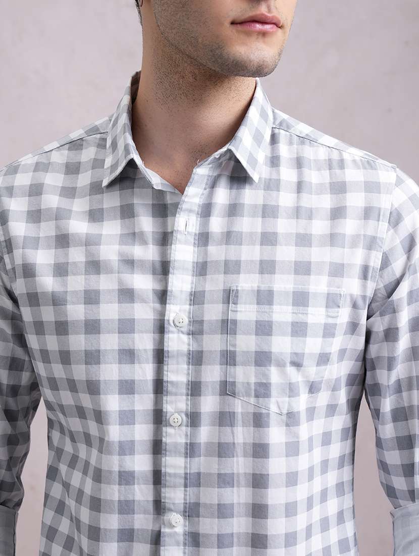 men checkered long sleeve regular fit casual shirt - 22462572 -  Standard Image - 2