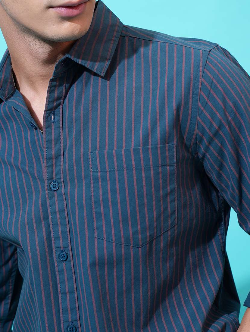 men striped long sleeve regular fit casual shirt - 22462576 -  Standard Image - 2