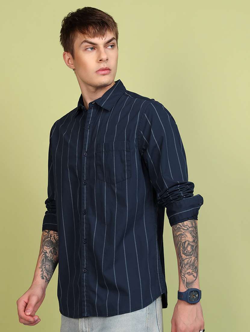 men striped long sleeve regular fit casual shirt - 22462579 -  Standard Image - 2