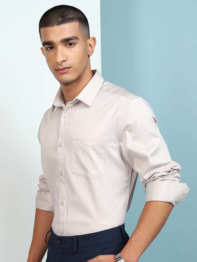 men solid long sleeve regular fit casual shirt - 22462582 -  Standard Image - 2