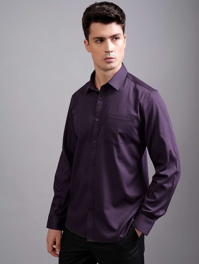 men solid long sleeve regular fit casual shirt - 22462584 -  Standard Image - 2