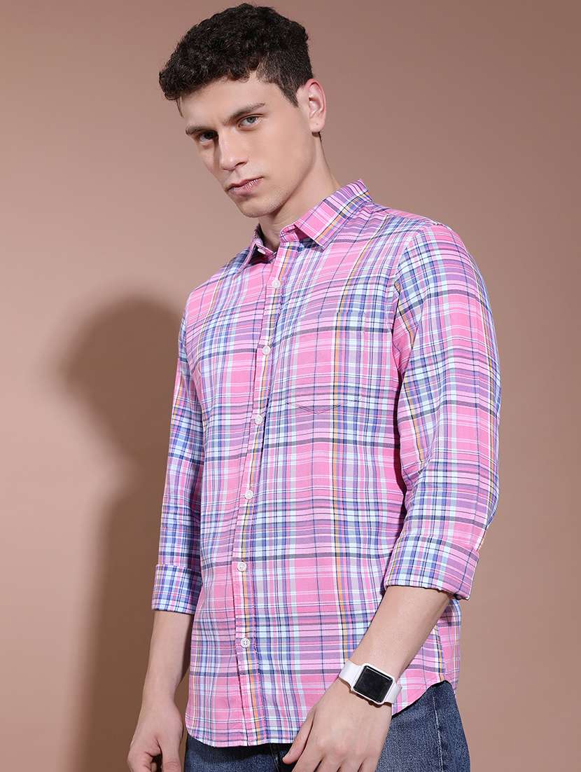 men checkered long sleeve regular fit casual shirt - 22462599 -  Standard Image - 2