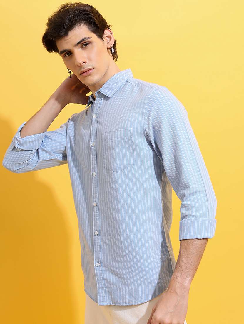 men striped long sleeve regular fit casual shirt - 22462608 -  Standard Image - 2