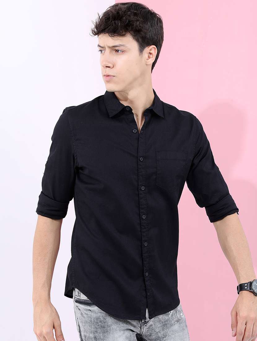 men solid long sleeve regular fit casual shirt - 22462627 -  Standard Image - 2