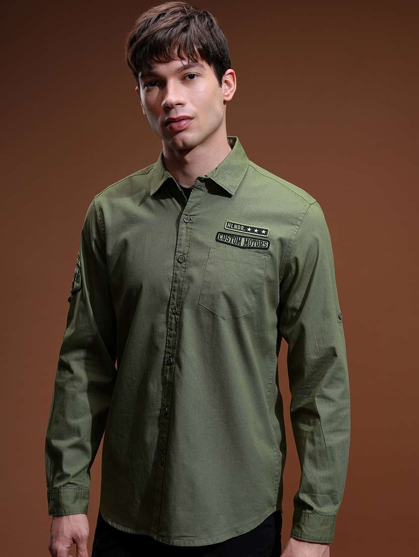 men typographic long sleeve regular fit casual shirt - 22462630 -  Standard Image - 2