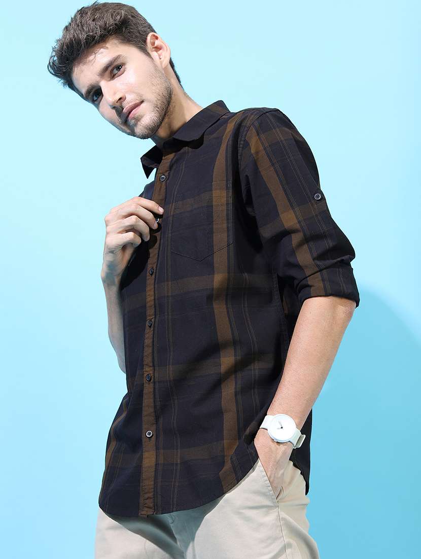 men checkered long sleeve regular fit casual shirt - 22462645 -  Standard Image - 2