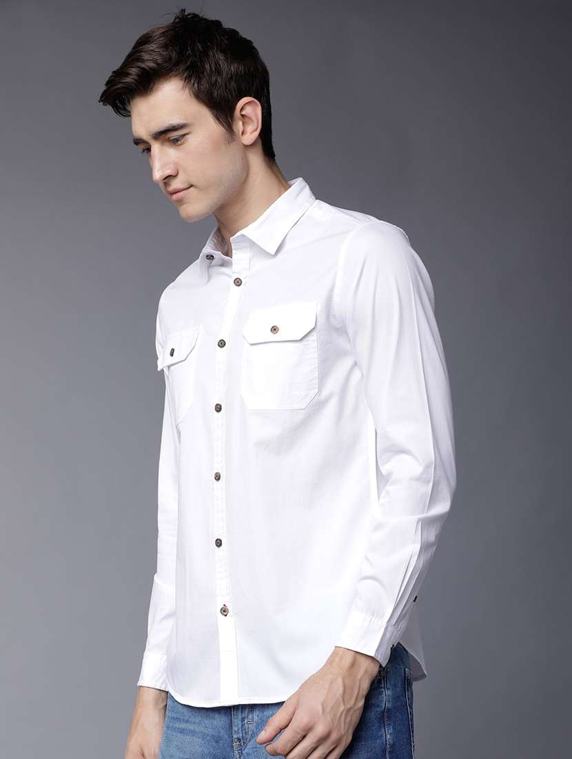 men solid long sleeve regular fit casual shirt - 22462646 -  Standard Image - 2