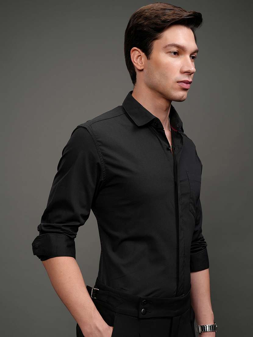 men solid long sleeve regular fit casual shirt - 22462647 -  Standard Image - 2