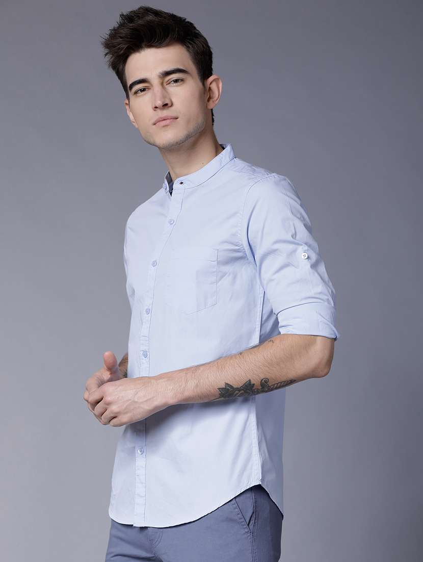 men solid long sleeve regular fit casual shirt - 22462648 -  Standard Image - 2