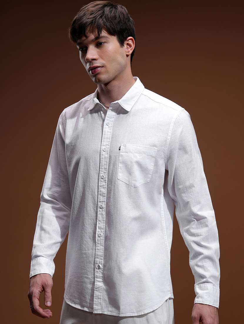 men solid long sleeve regular fit casual shirt - 22462649 -  Standard Image - 2