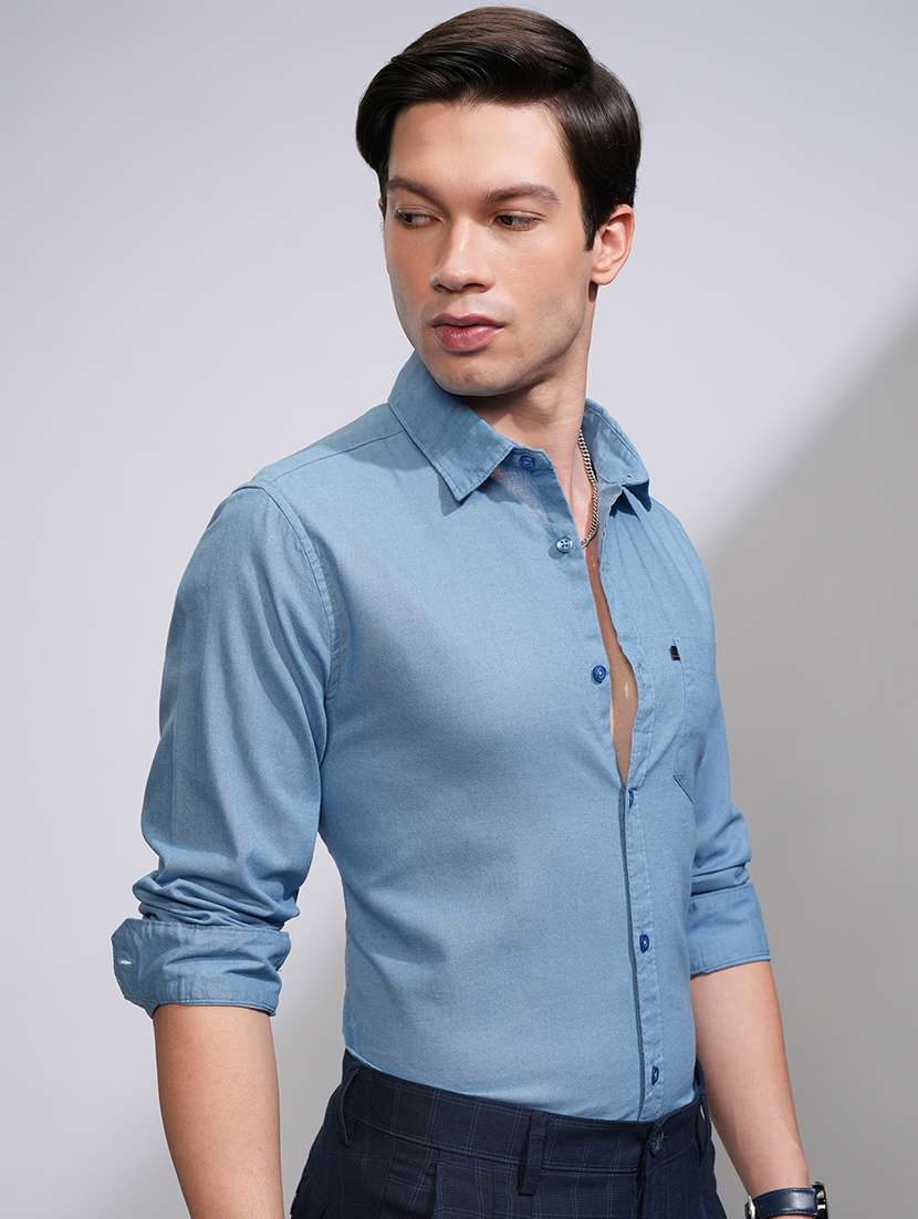 men solid long sleeve regular fit casual shirt - 22462651 -  Standard Image - 2