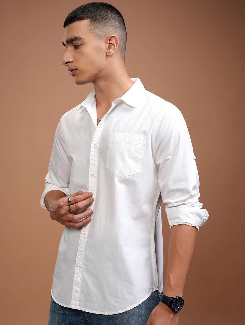 men solid long sleeve regular fit casual shirt - 22462653 -  Standard Image - 2