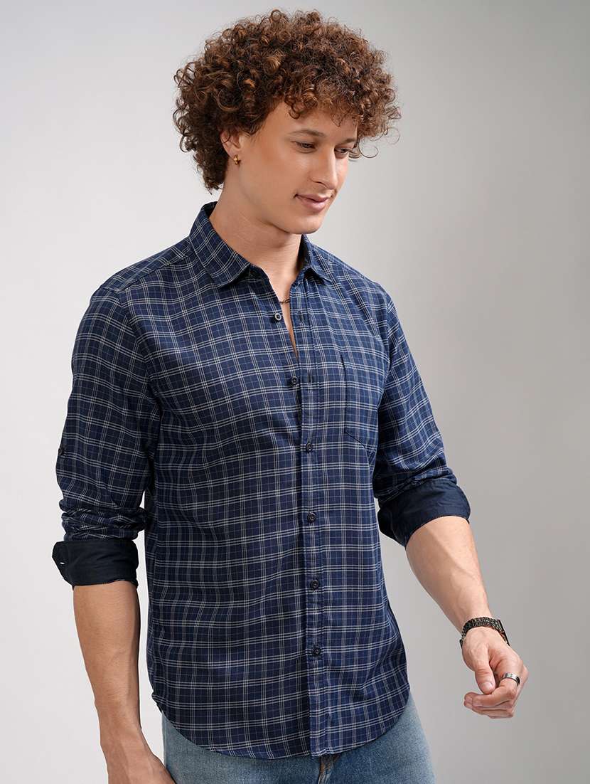 men checkered long sleeve regular fit casual shirt - 22462655 -  Standard Image - 2