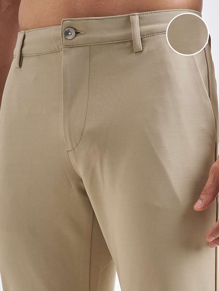 men trousers beige solids regular fit casual wear - 22462713 -  Standard Image - 2