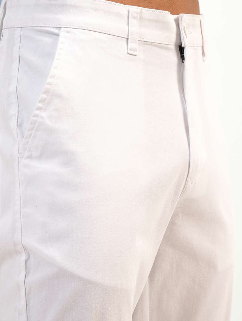 men white cotton pleated casual trouser - 22462717 -  Standard Image - 2