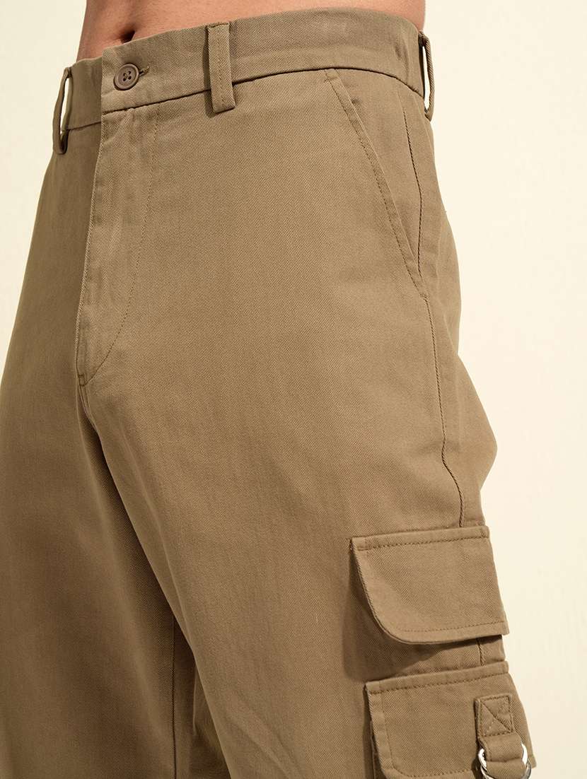 men green cotton cargo trousers casual wear - 22462722 -  Standard Image - 2