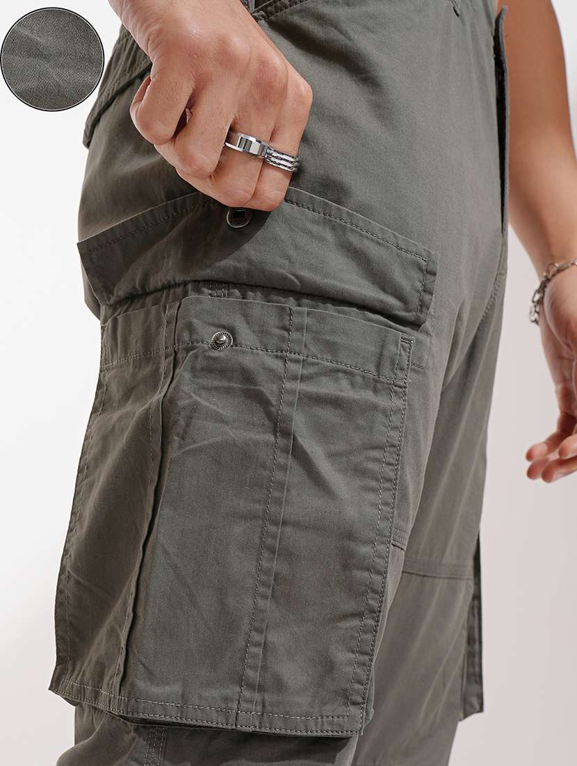men grey cotton pleated casual trouser - 22462742 -  Standard Image - 2