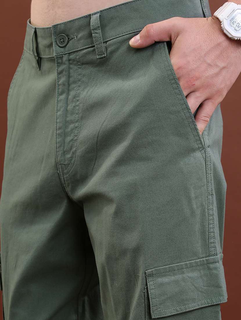 green cotton regular fit cargo trousers - 22462764 -  Standard Image - 2