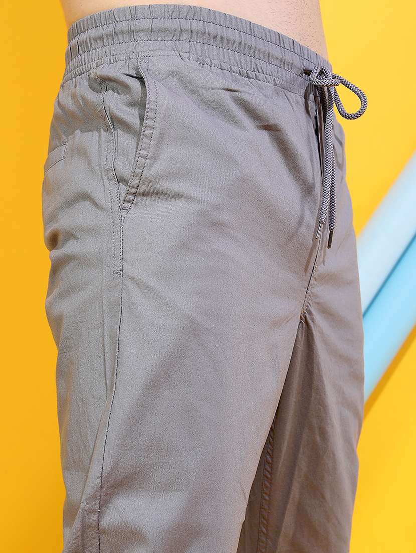 men solid cotton regular fit casual trouser - 22462788 -  Standard Image - 2