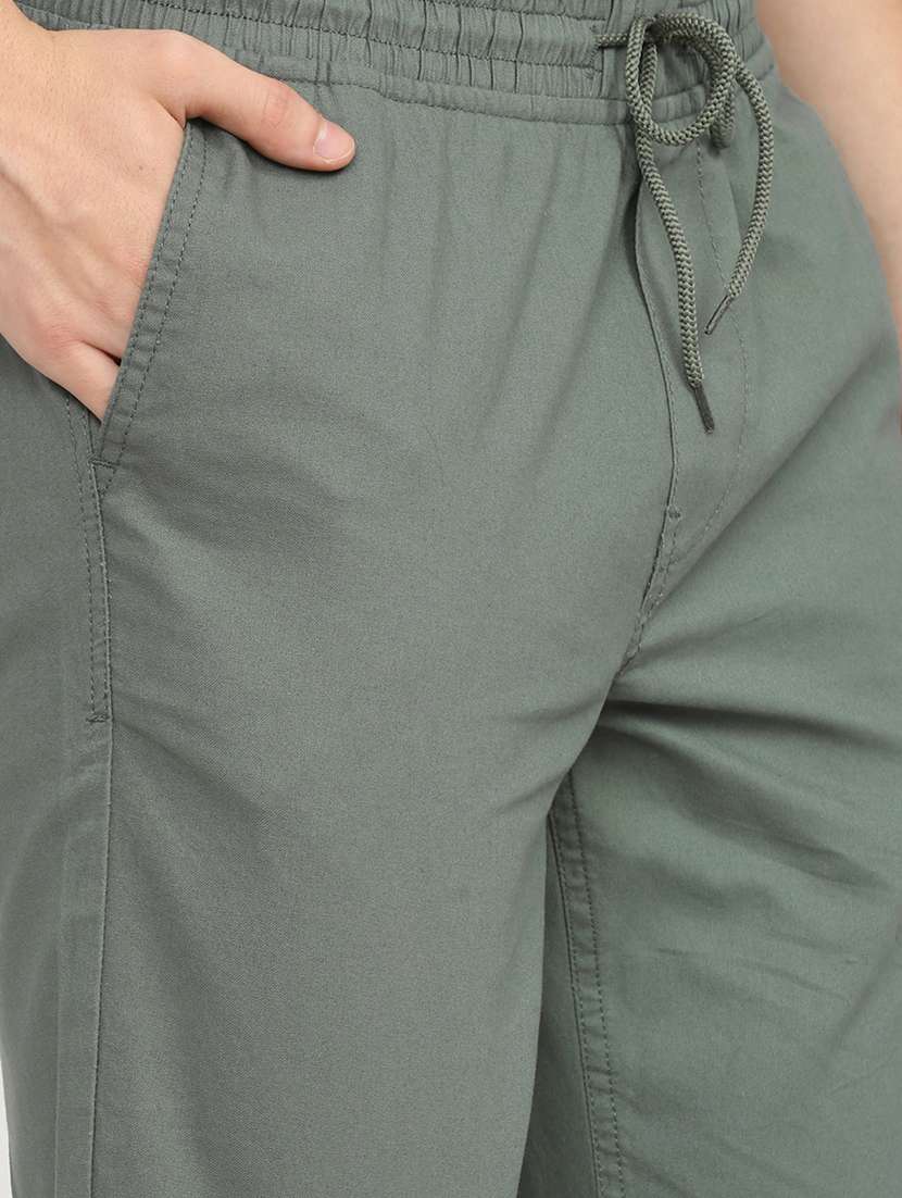 men green cotton pleated casual trouser - 22462790 -  Standard Image - 2