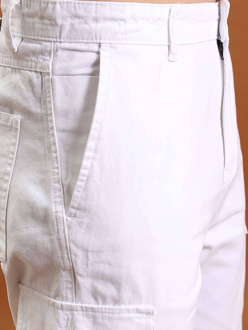 men white cotton pleated casual trouser - 22462817 -  Standard Image - 2